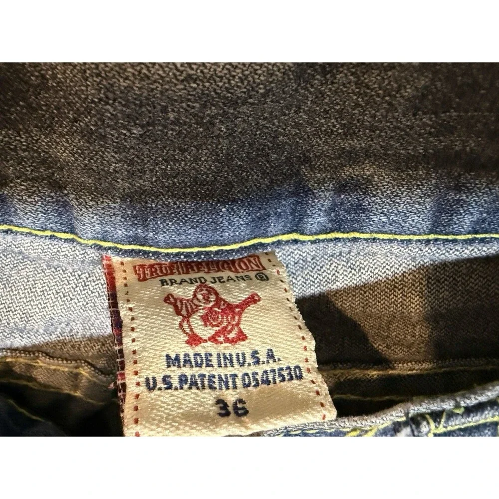 True Religion World Tour Section Straight Seat Jeans Men's Size 34x31. READ